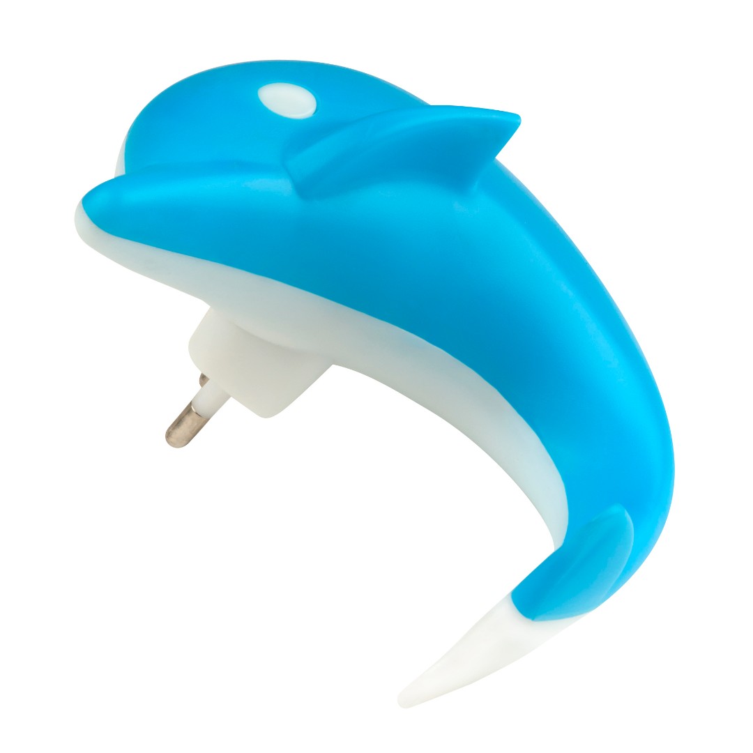 DTL-301-Дельфин/Blue/4LED/0,5W Светильник-ночник. Без выключателя. Блистер